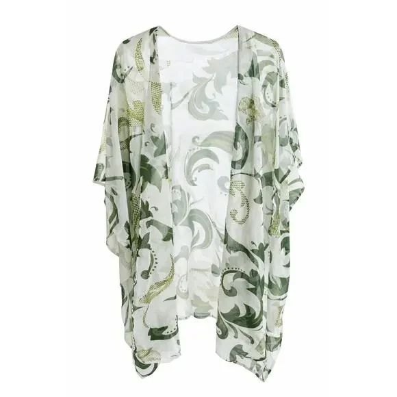 3 for $9 Sierra Green White Cover Up Scarf Top One size fits all NWT - Picture 5 of 5